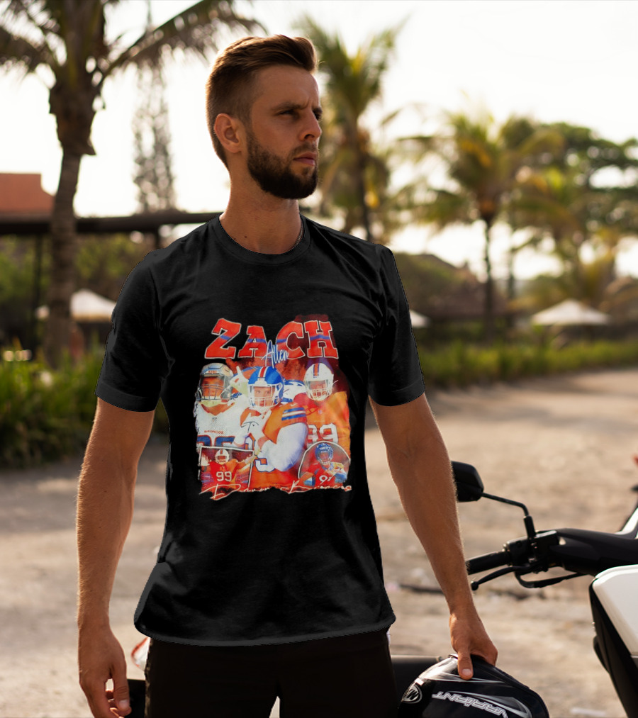 Zach Allen 99 Denver Broncos Football Player Collage T-Shirt