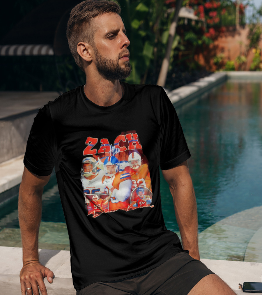 Zach Allen 99 Denver Broncos Football Player Collage T-Shirt