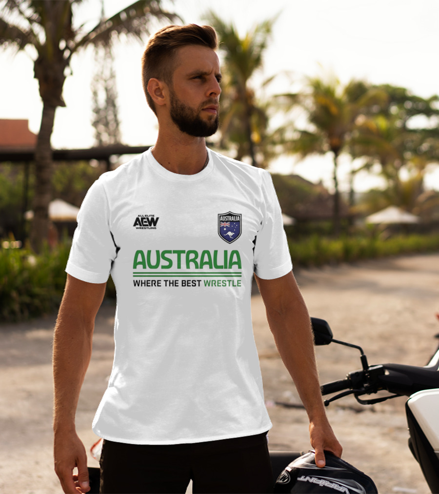 AEW Australia Where The Best Wrestle Iconic Shield T-Shirt