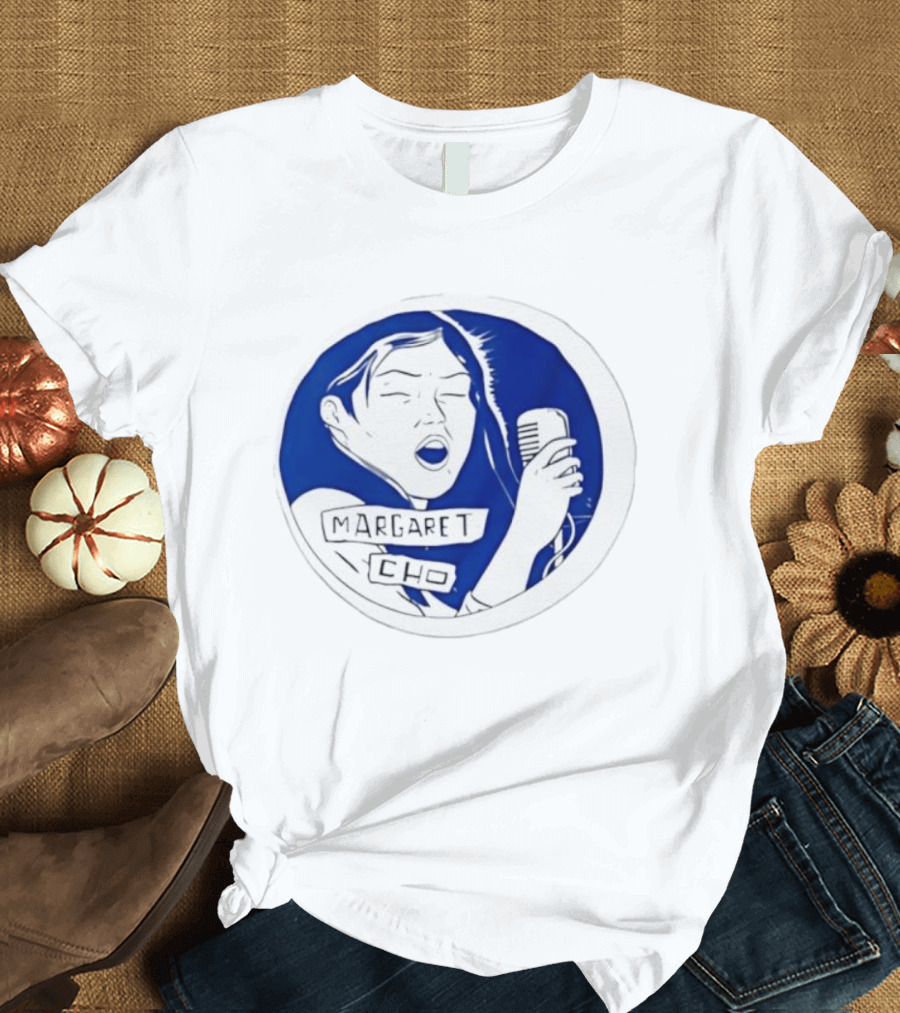 Margaret Cho Comedian Ink Sketch Microphone Drawing T-Shirt