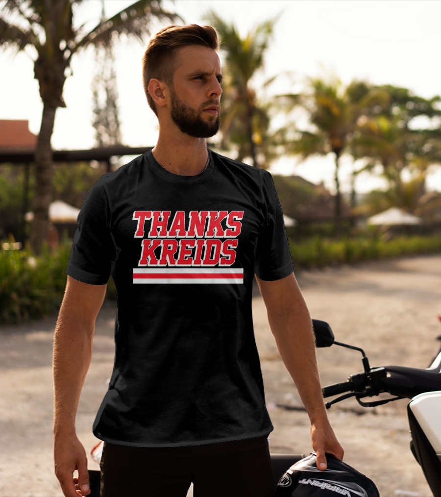 Chris Kreider Thanks Kreids Red And White Text Recognition T-Shirt