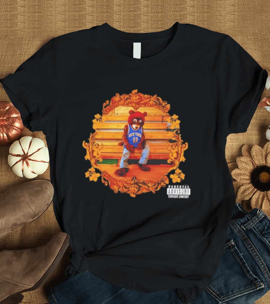 Jalen Brunson Kanye West Dropout Bear New York Knicks NBA Parody Album Cover T-Shirt