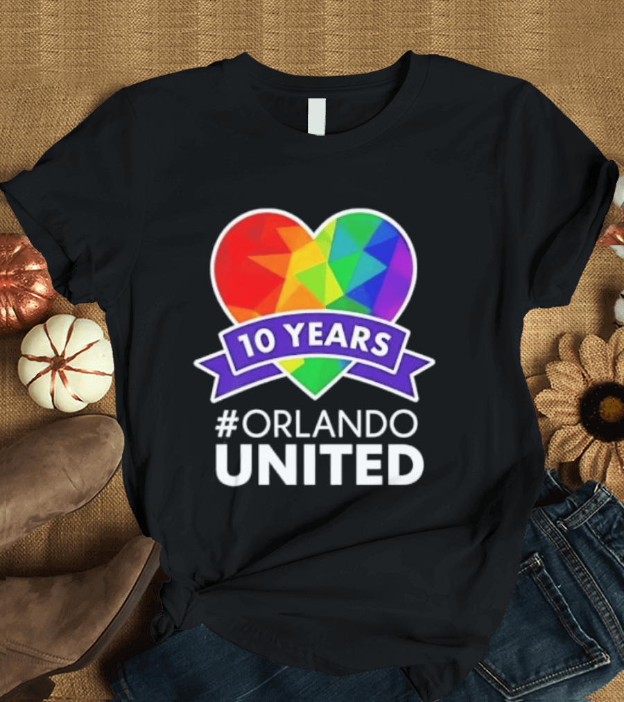 Noah Kahan 10 Years Orlando United Pride Rainbow Heart T-Shirt