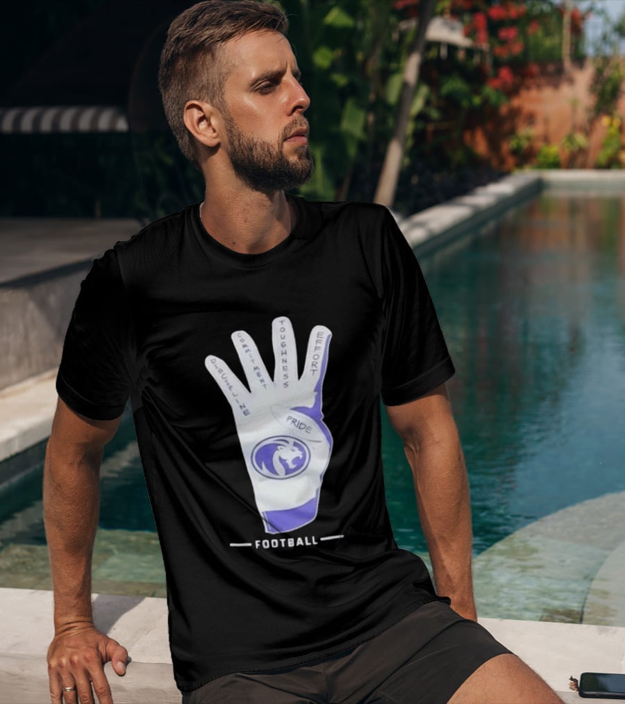 North Alabama Football Discipline Commitment Toughness Effort Pride Glove T-Shirt