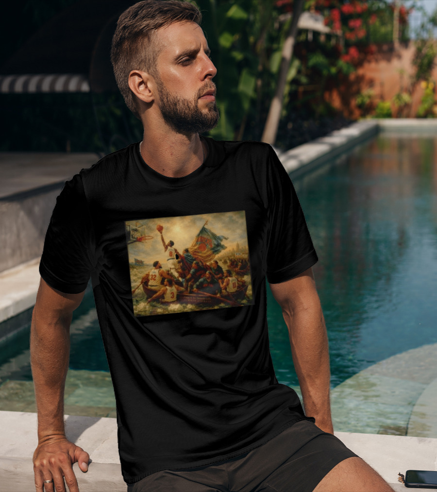 OG Anunoby Karl Anthony Towns Josh Hart Jalen Brunson New York Knicks 2026 NBA Renaissance Hoops Masterpiece T-Shirt