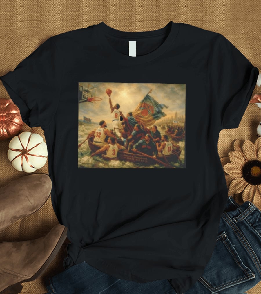 OG Anunoby Karl Anthony Towns Josh Hart Jalen Brunson New York Knicks 2026 NBA Renaissance Hoops Masterpiece T-Shirt