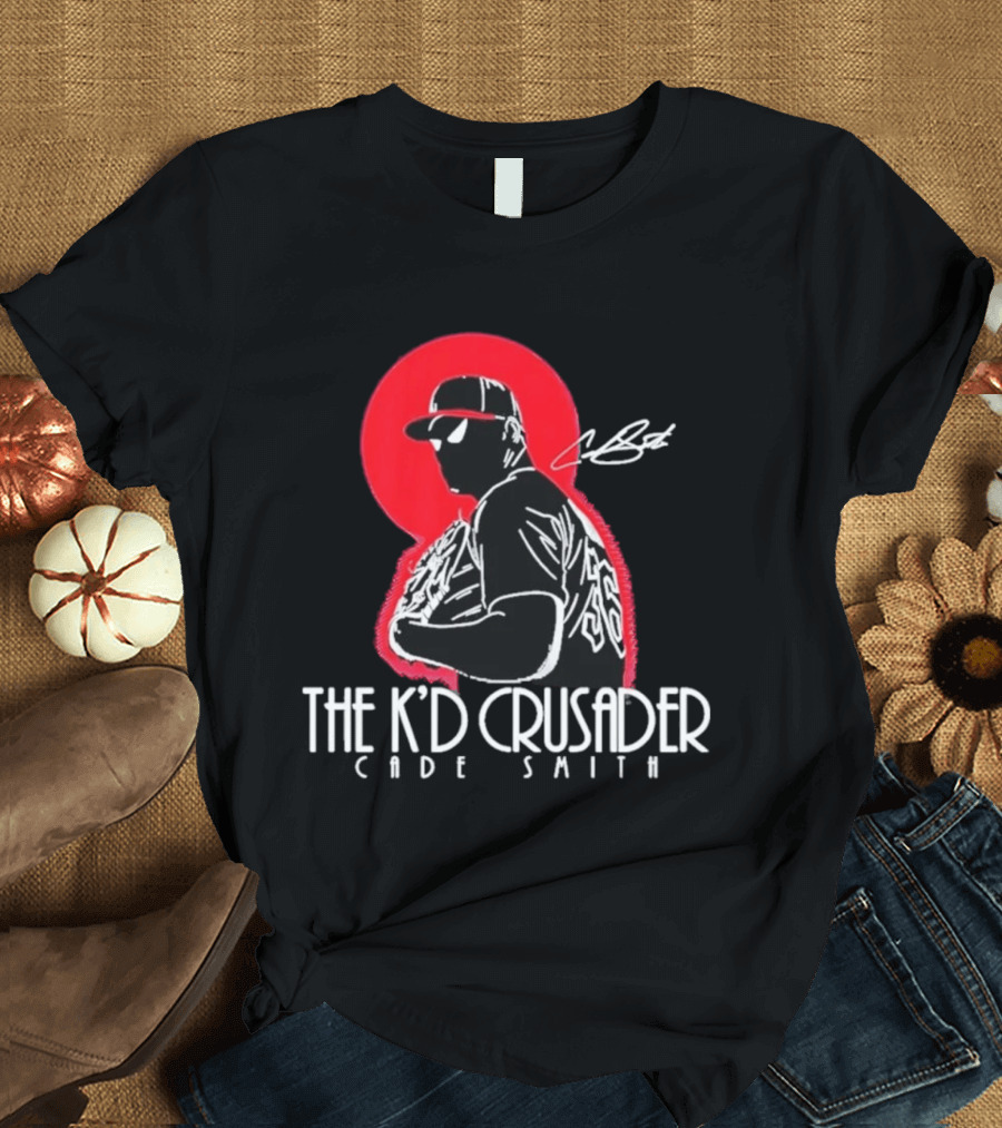 The K'D Crusader Cade Smith Baseball Player Silhouette Red T-Shirt