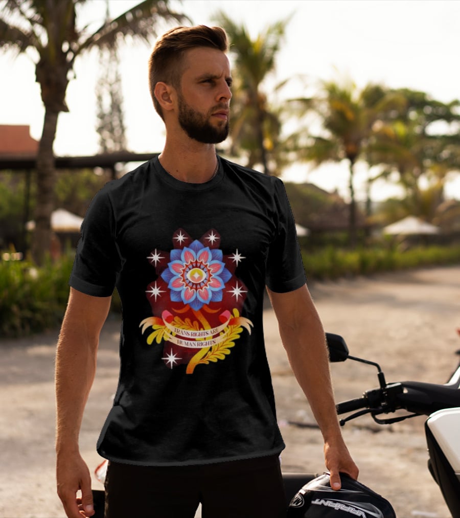 Trans Rights Are Human Rights Eye Floral Pride LGBT T-Shirt