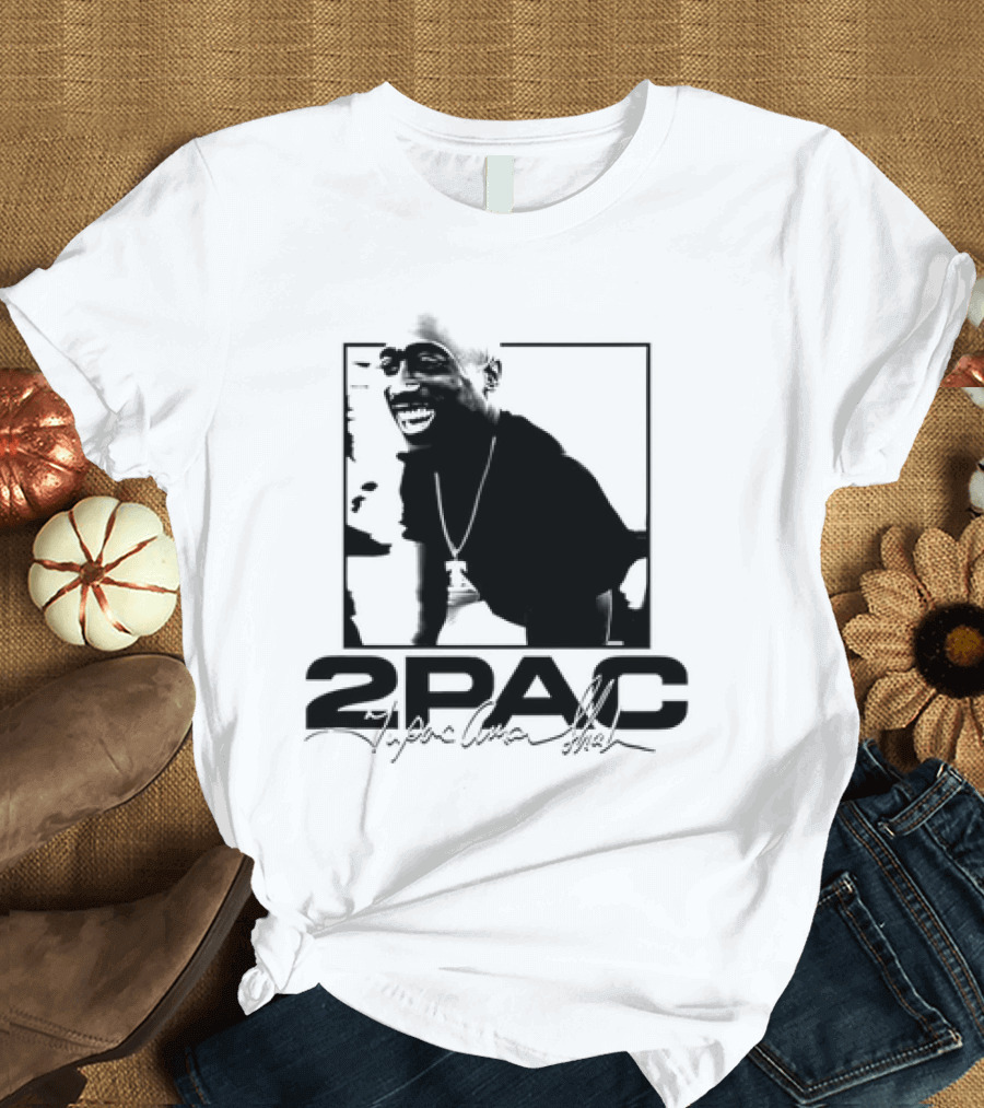 2pac Tupac Shakur Live And Die In LA Iconic Black And White T-Shirt