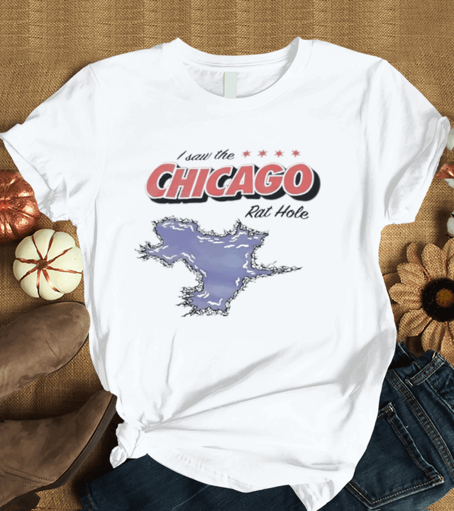 I Saw The Chicago Rat Hole City Meme With Chicago Stars And Map T-Shirt