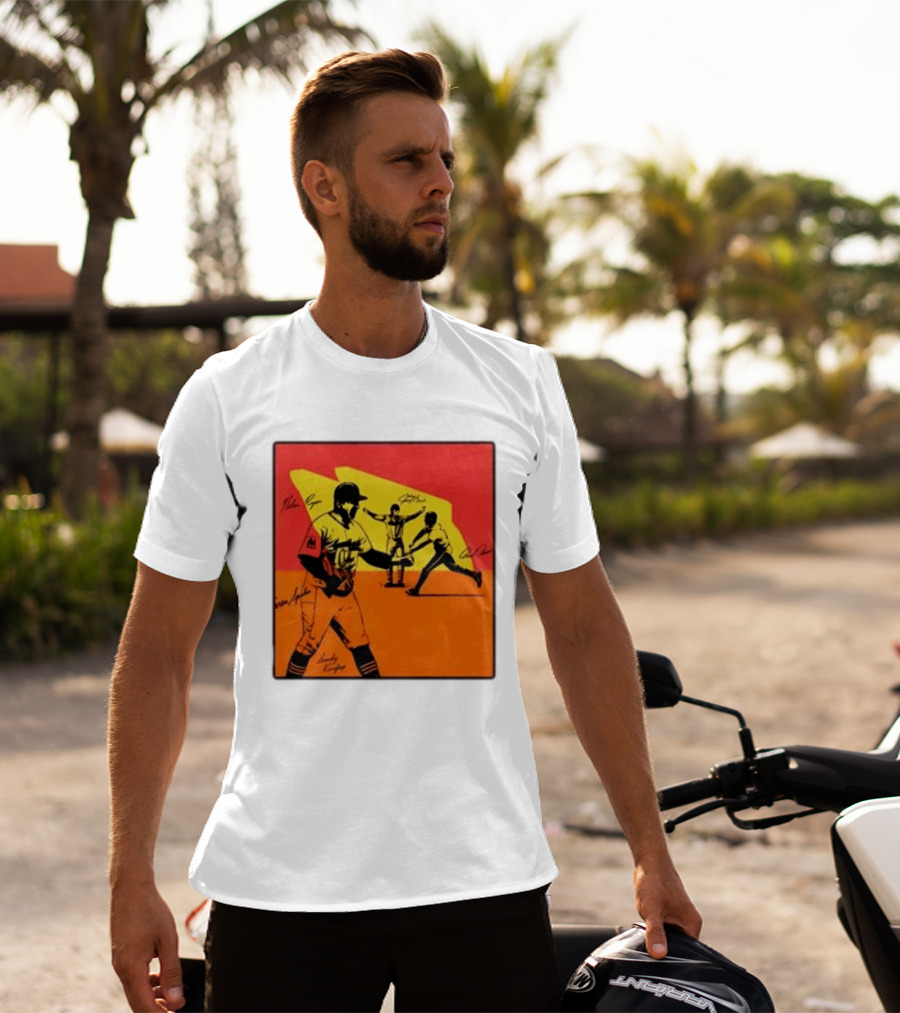 Cleveland Guardians Baseball Team Players Signatures Dynamic T-Shirt