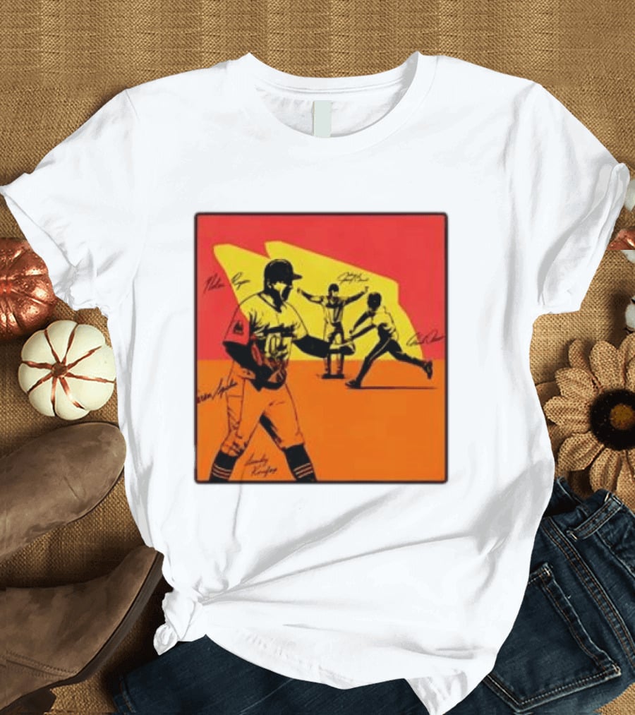 Cleveland Guardians Baseball Team Players Signatures Dynamic T-Shirt
