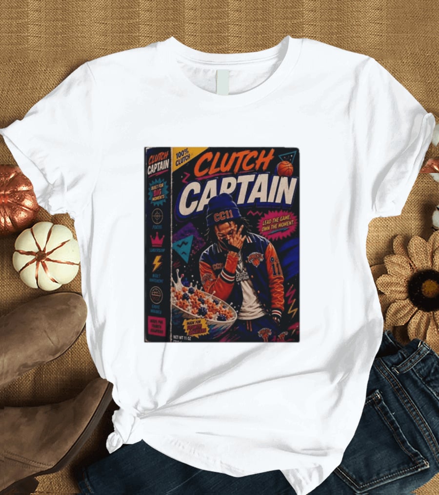 Jalen Brunson New York Knicks Clutch Captain Lead The Game Own The Moment 100% Clutch T-Shirt