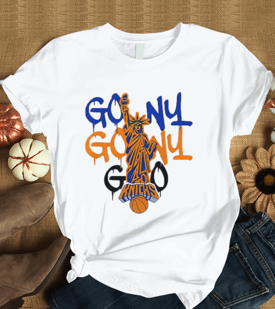 GO NY GO NY GO Knicks Statue Of Liberty Basketball T-Shirt