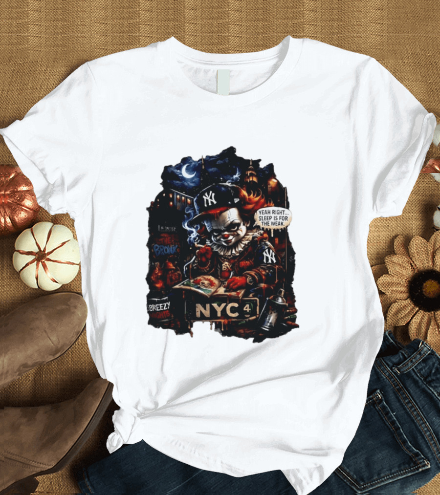 Pennywise NYC Yankees Bronx Thug Life Yeah Right Sleep Is For The Weak T-Shirt