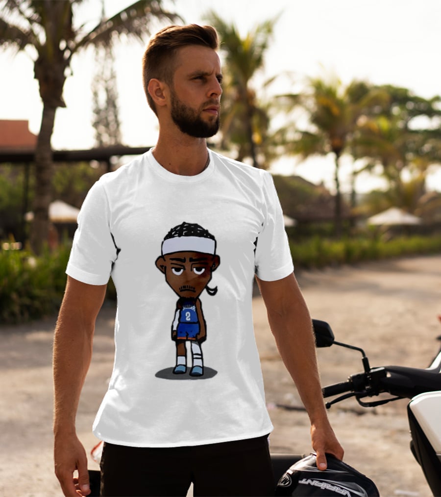 Shai Gilgeous Alexander Sad Cartoon OKC Thunder Basketball Player T-Shirt