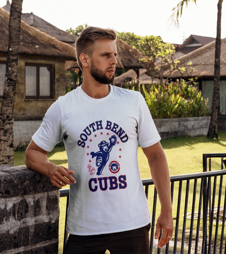 South Bend Cubs Mascot With Stars And Bear T-Shirt