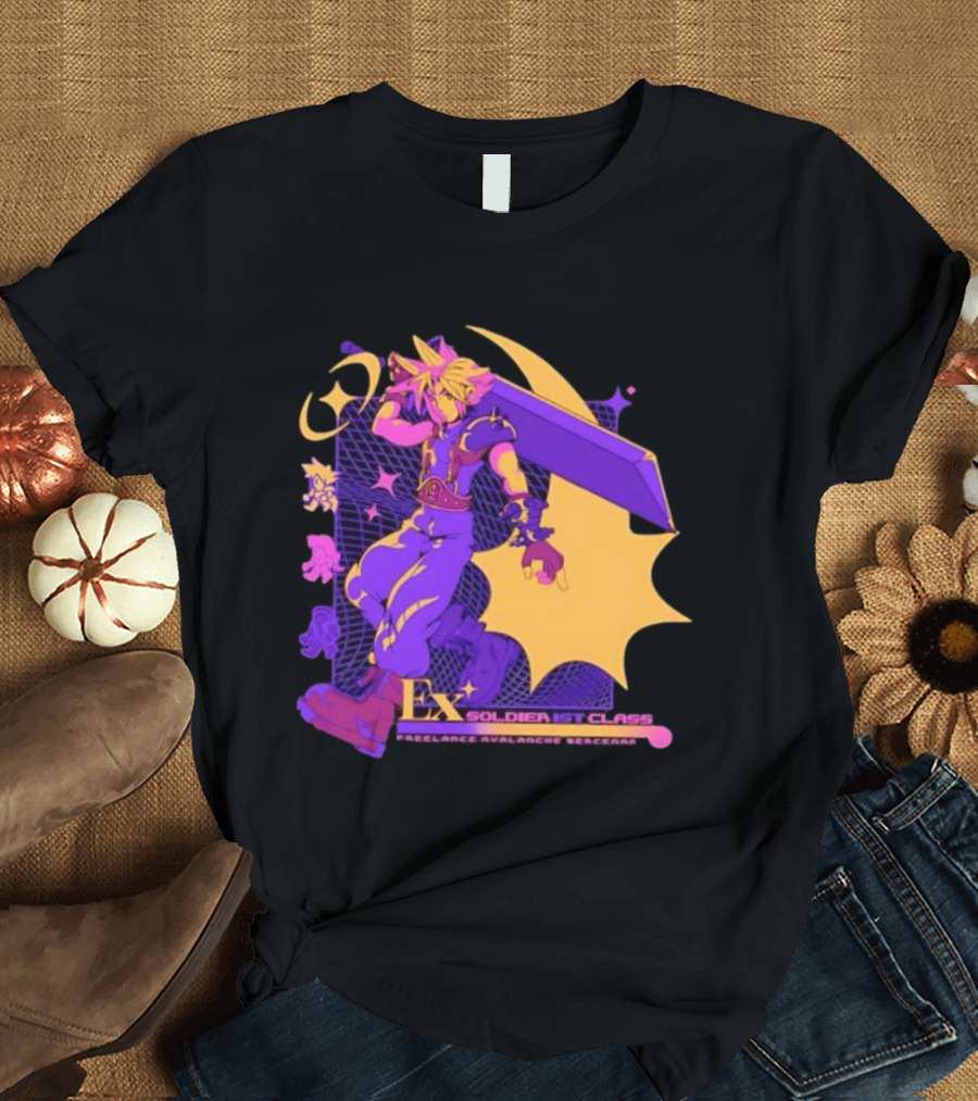 Cloud Strife Ex SOLDIER 1st Class Freelance Avalanche Mercenary Final Fantasy VII T-Shirt