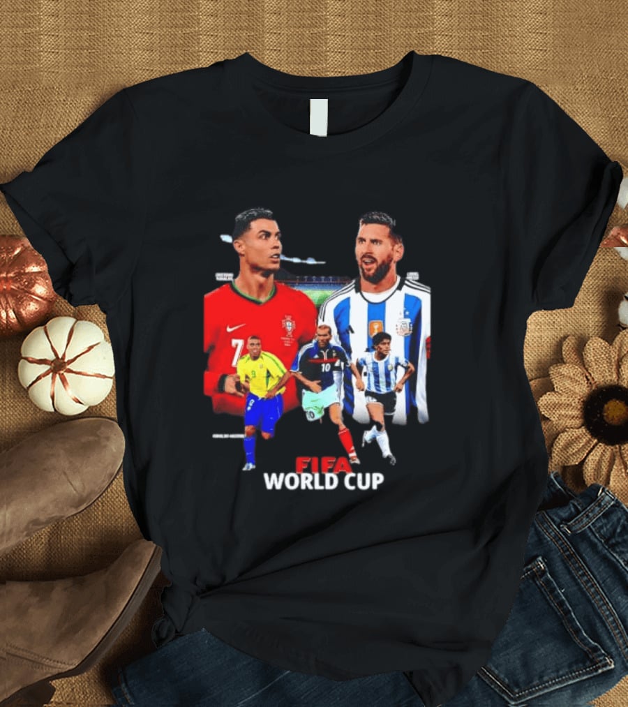 Cristiano Ronaldo Lionel Messi FIFA World Cup Ronaldo Nazario Zinedine Zidane Diego Maradona T-Shirt