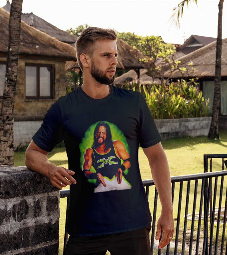 DX Seth Rollins Men's Wrestling Iconic Attitude Era Shawn X Pac D Generation X Green T-Shirt