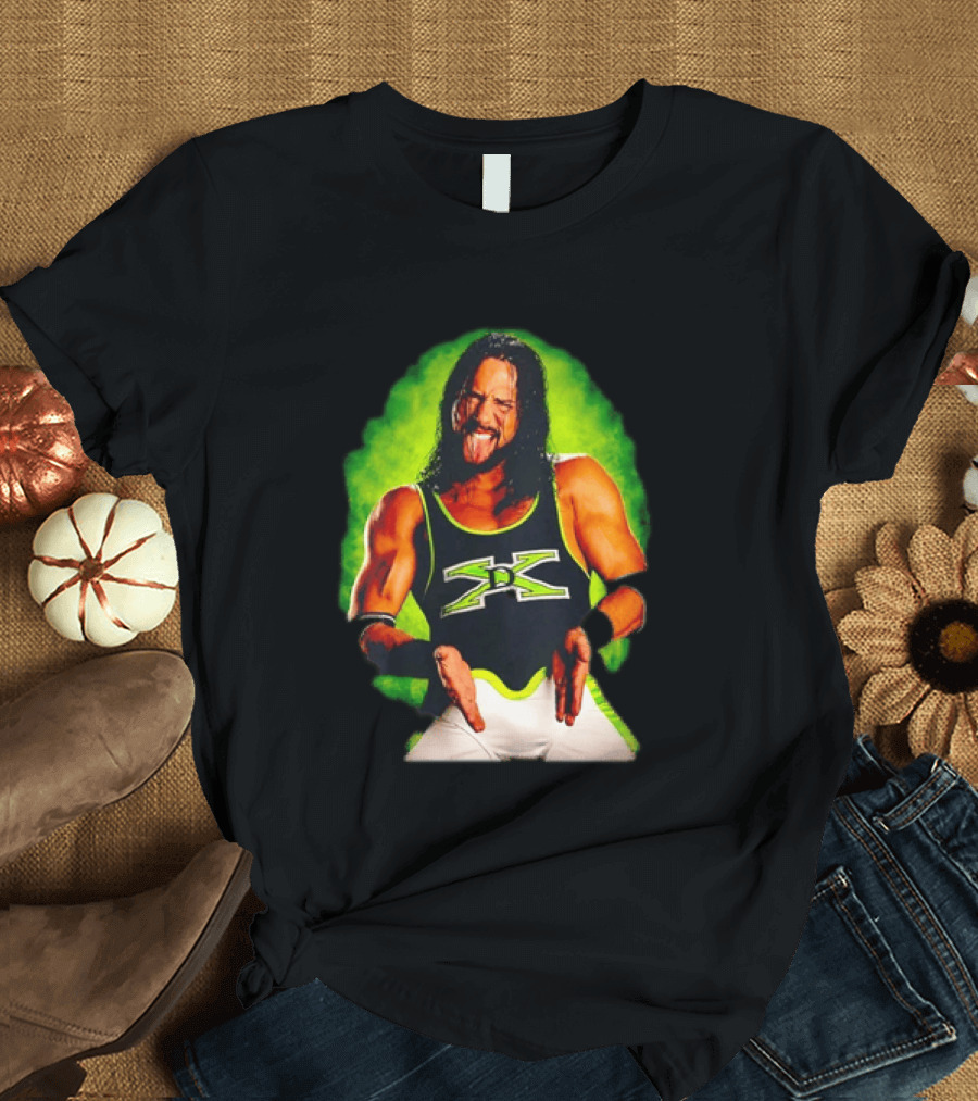 DX Seth Rollins Men's Wrestling Iconic Attitude Era Shawn X Pac D Generation X Green T-Shirt