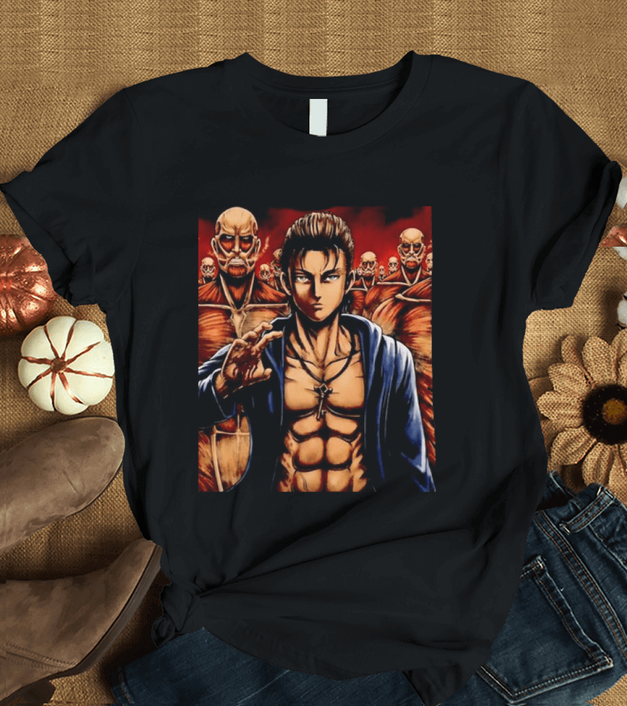 Eren Yeager The Rumbling Attack On Titan Colossal Titans Anime Scene T-Shirt