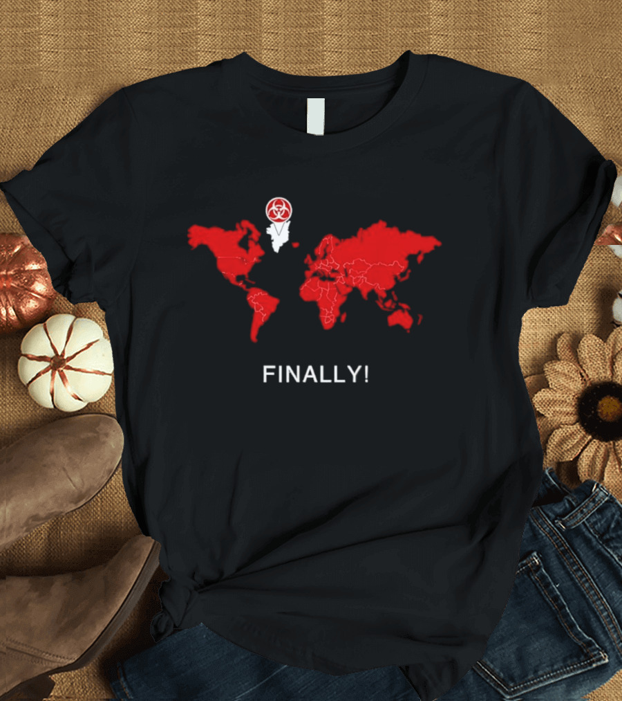 Finally Greenland Biohazard Symbol Map T-Shirt