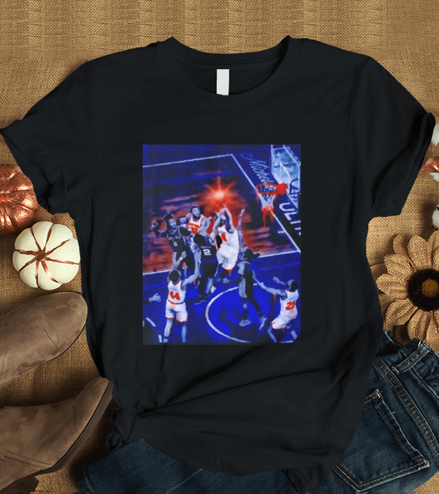 Jalen Brunson New York Knicks NBA Game Action Michelob Ultra Basketball Scene T-Shirt