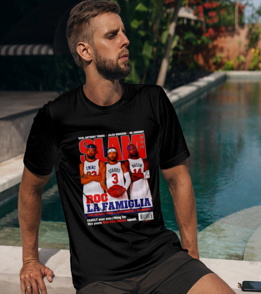 SLAM Magazine Roc La Famiglia Karl Anthony Towns Jalen Brunson OG Anunoby New York Knicks T-Shirt