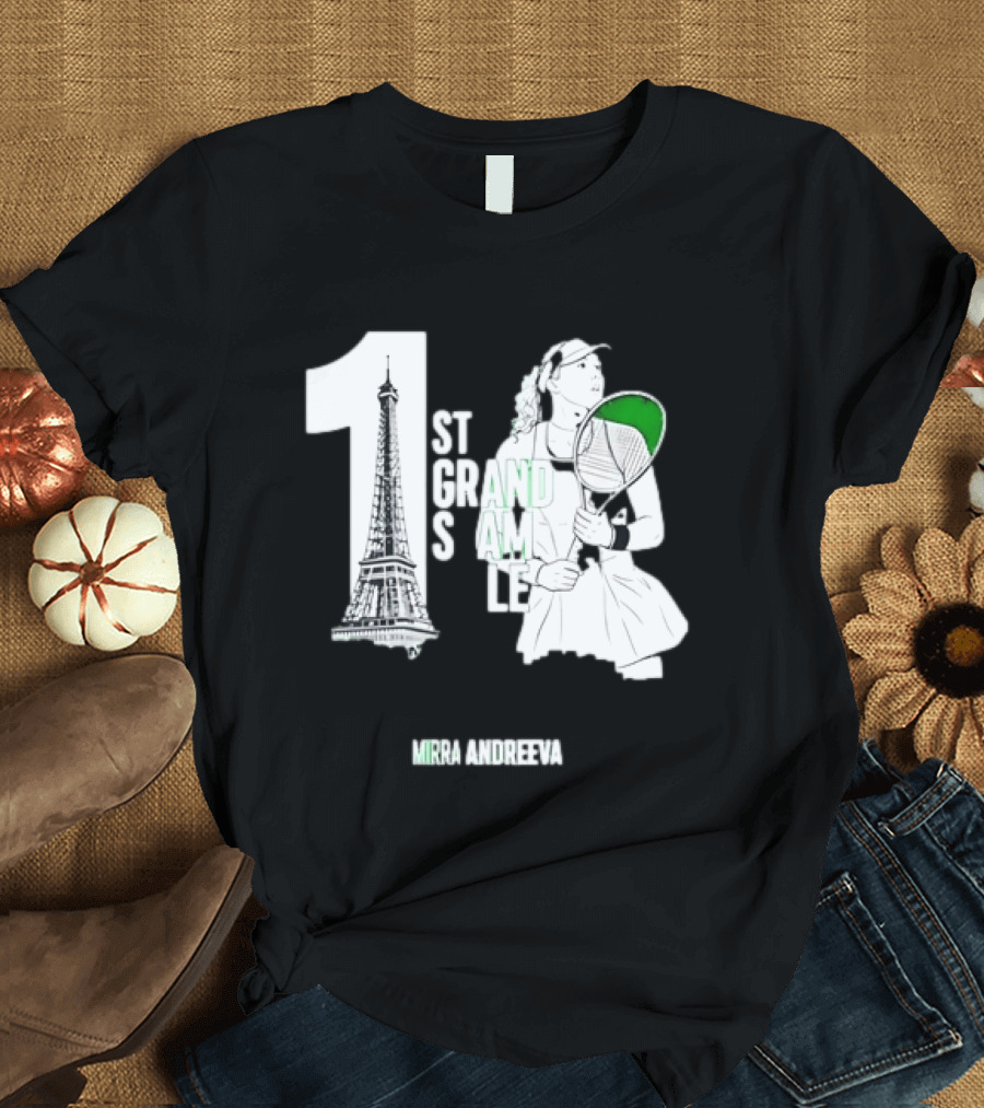 Paris Tennis Victory Mirra Andreeva 1st Grand Slam Title T-Shirt