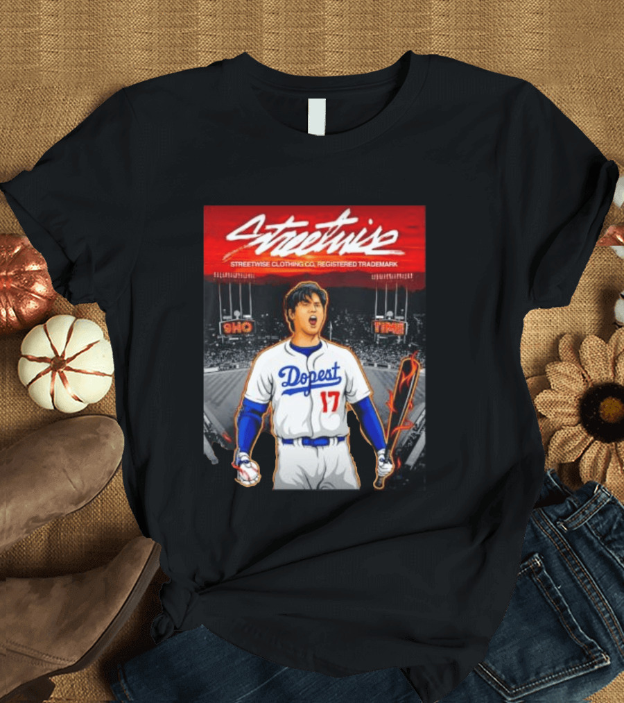 Shohei Ohtani Streetwise Dopest 17 Los Angeles Dodgers Baseball Stadium T-Shirt