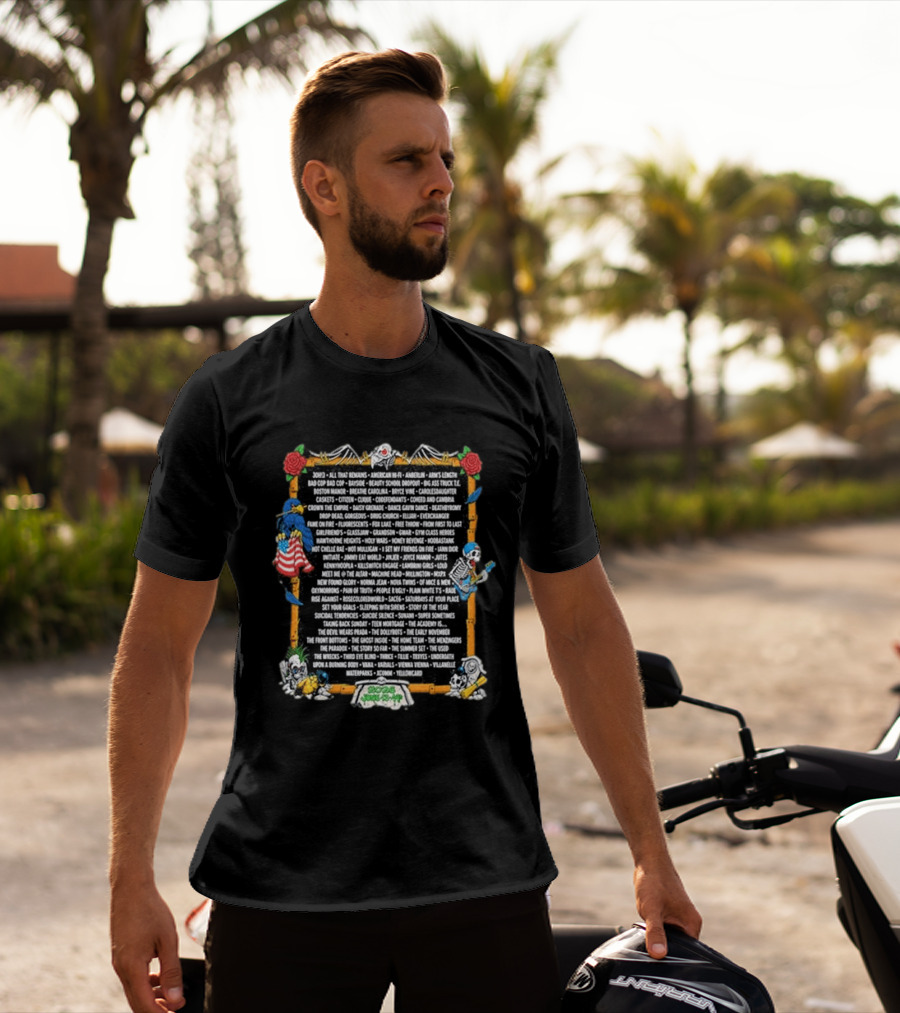 Vans Warped Tour Washington D.C 2026 Lineup Band Names List Skeletons Music Event Decor T-Shirt