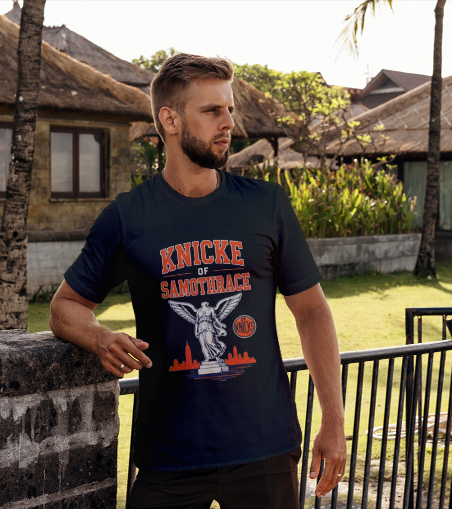 Knicks Of Samothrace Winged Victory Statue Basketball Skyline T-Shirt