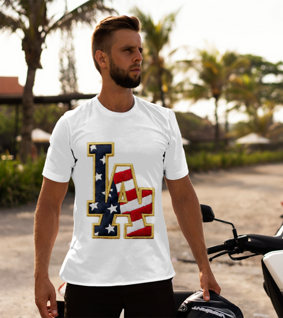 2026 Dodgers 4th Of July LA Stars Stripes T-Shirt