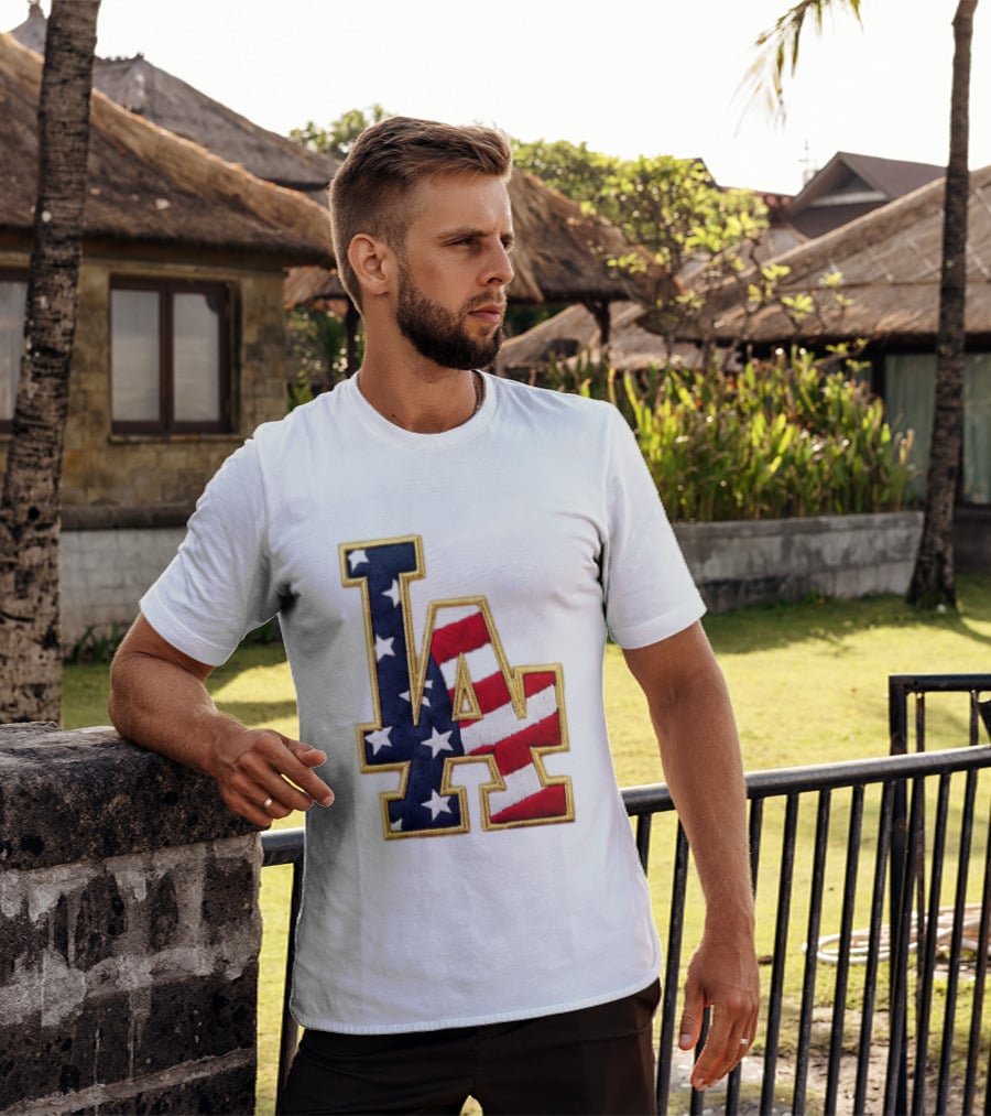 2026 Dodgers 4th Of July LA Stars Stripes T-Shirt