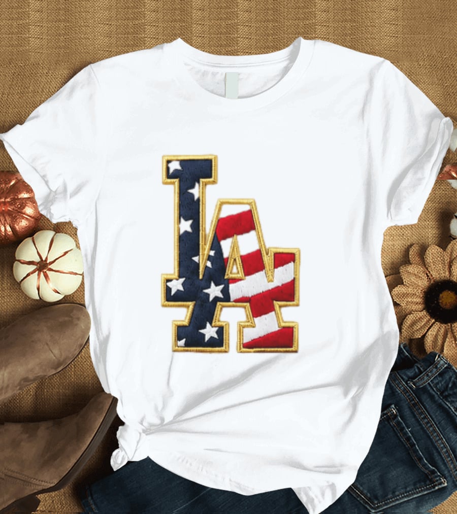 2026 Dodgers 4th Of July LA Stars Stripes T-Shirt