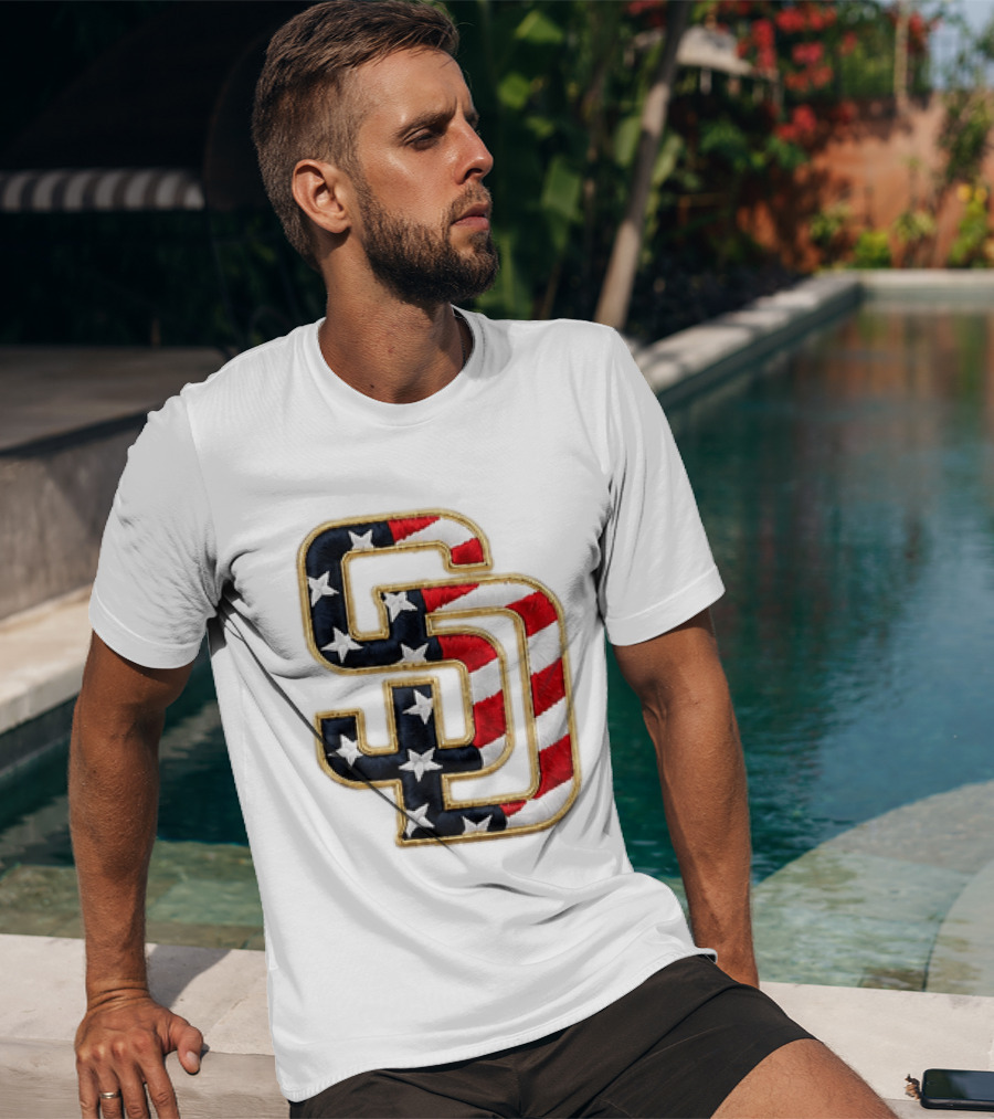 2026 Padres Fourth Of July Stars And Stripes SD T-Shirt