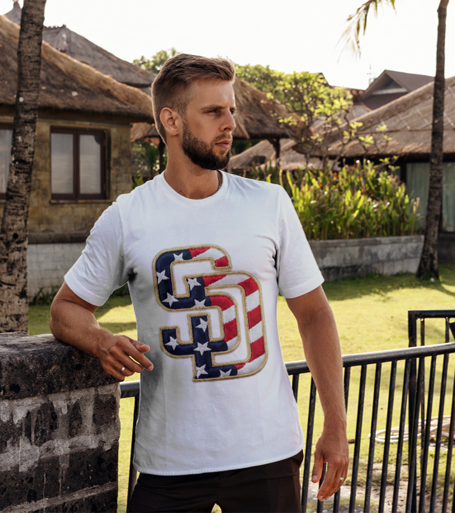2026 Padres Fourth Of July Stars And Stripes SD T-Shirt