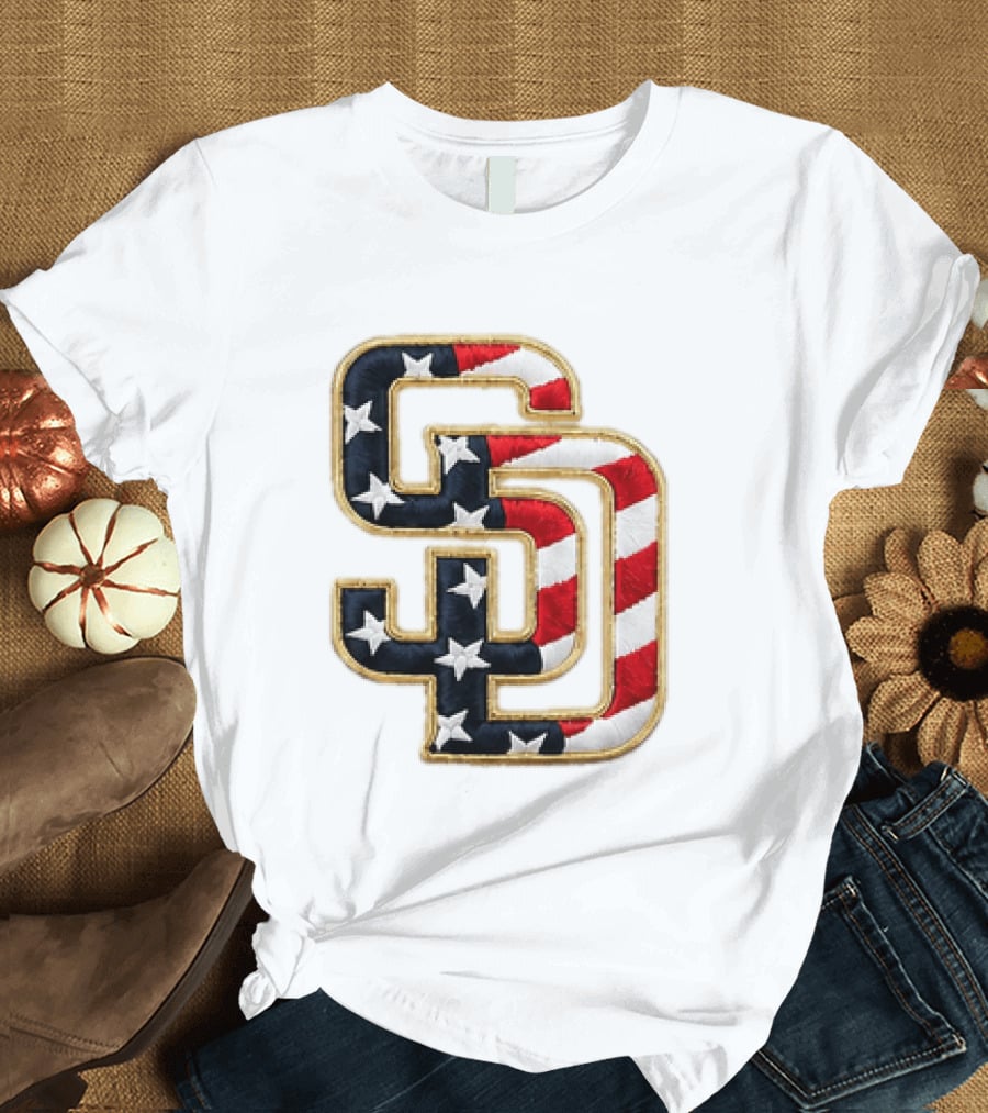2026 Padres Fourth Of July Stars And Stripes SD T-Shirt