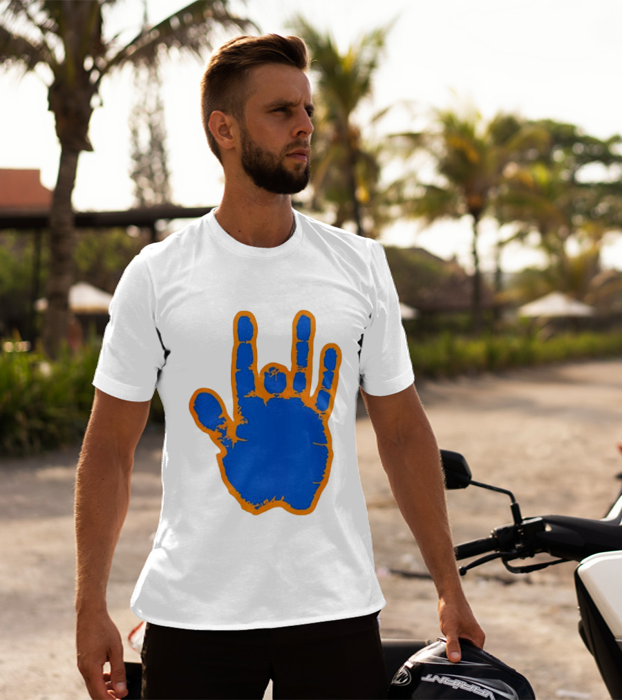 Florida Gators Blue And Orange Handprint Gesture T-Shirt