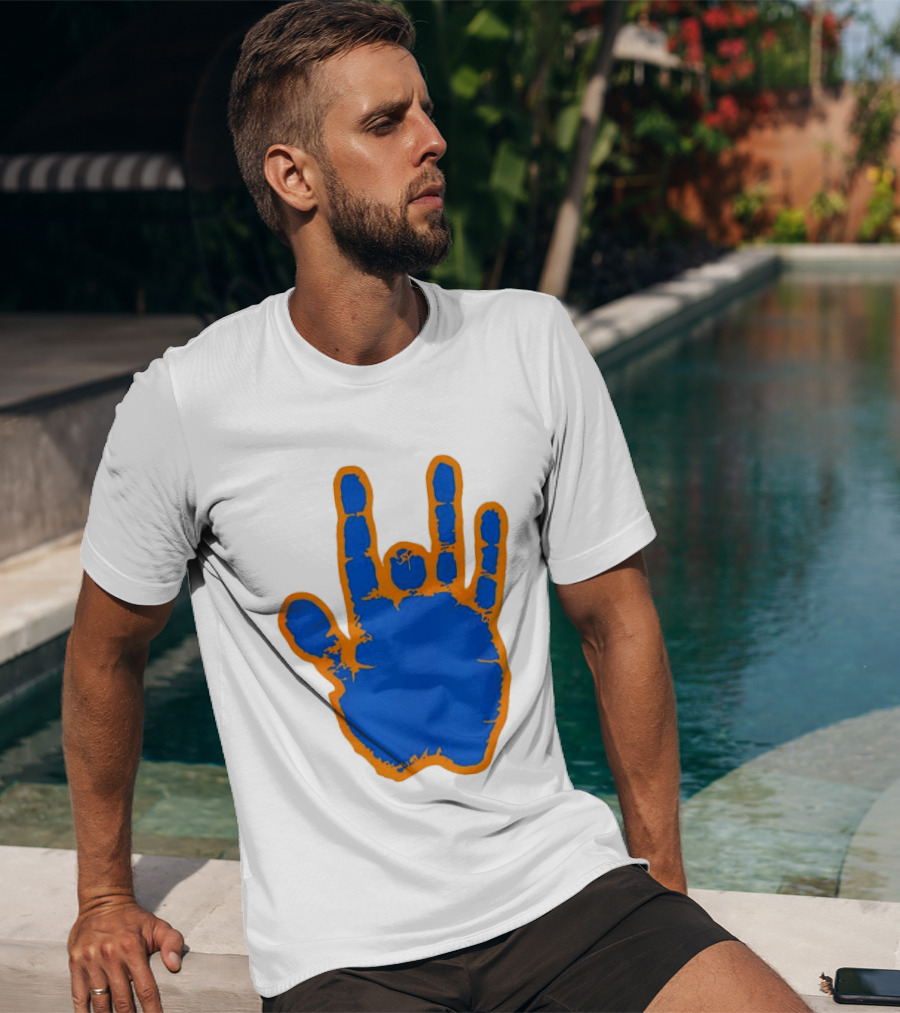 Florida Gators Blue And Orange Handprint Gesture T-Shirt