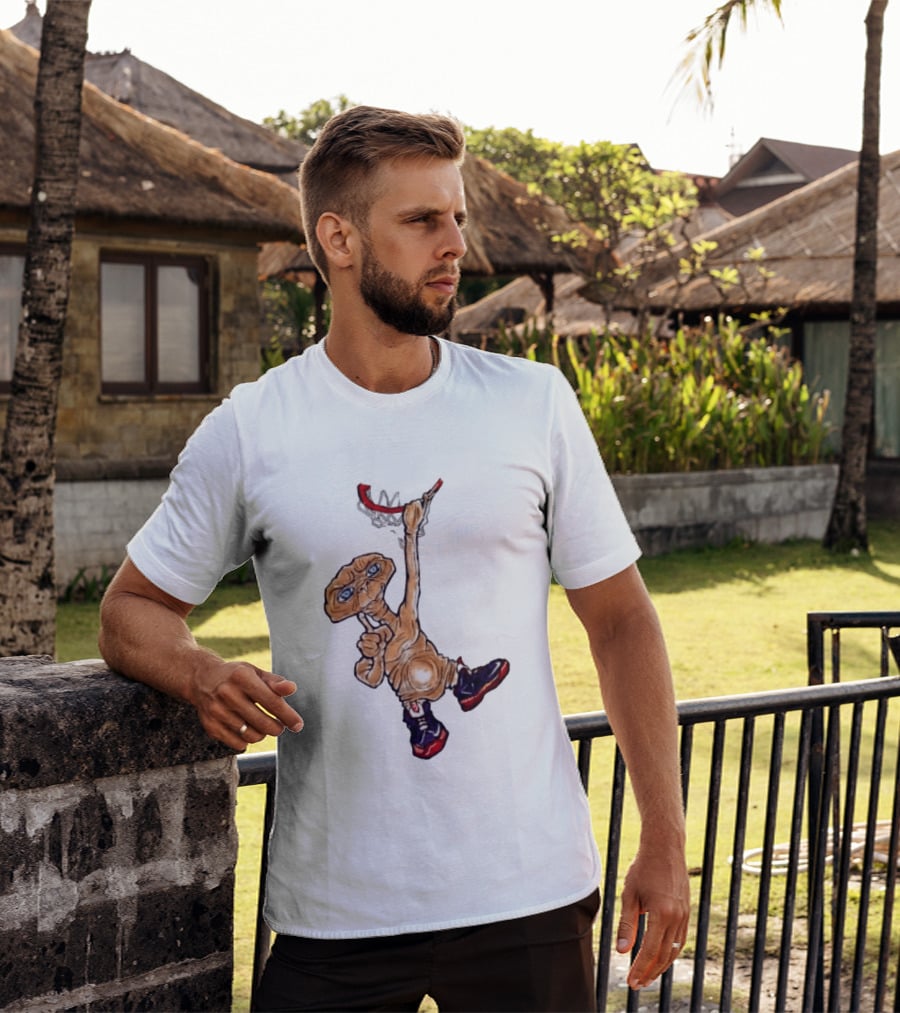 E The Extra Terrestrial Dunk Basketball Alien Retro Sneakers T-Shirt