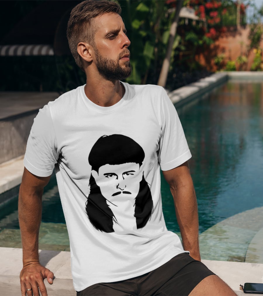 Oliver Tree Black And White Mullet And Mustache T-Shirt