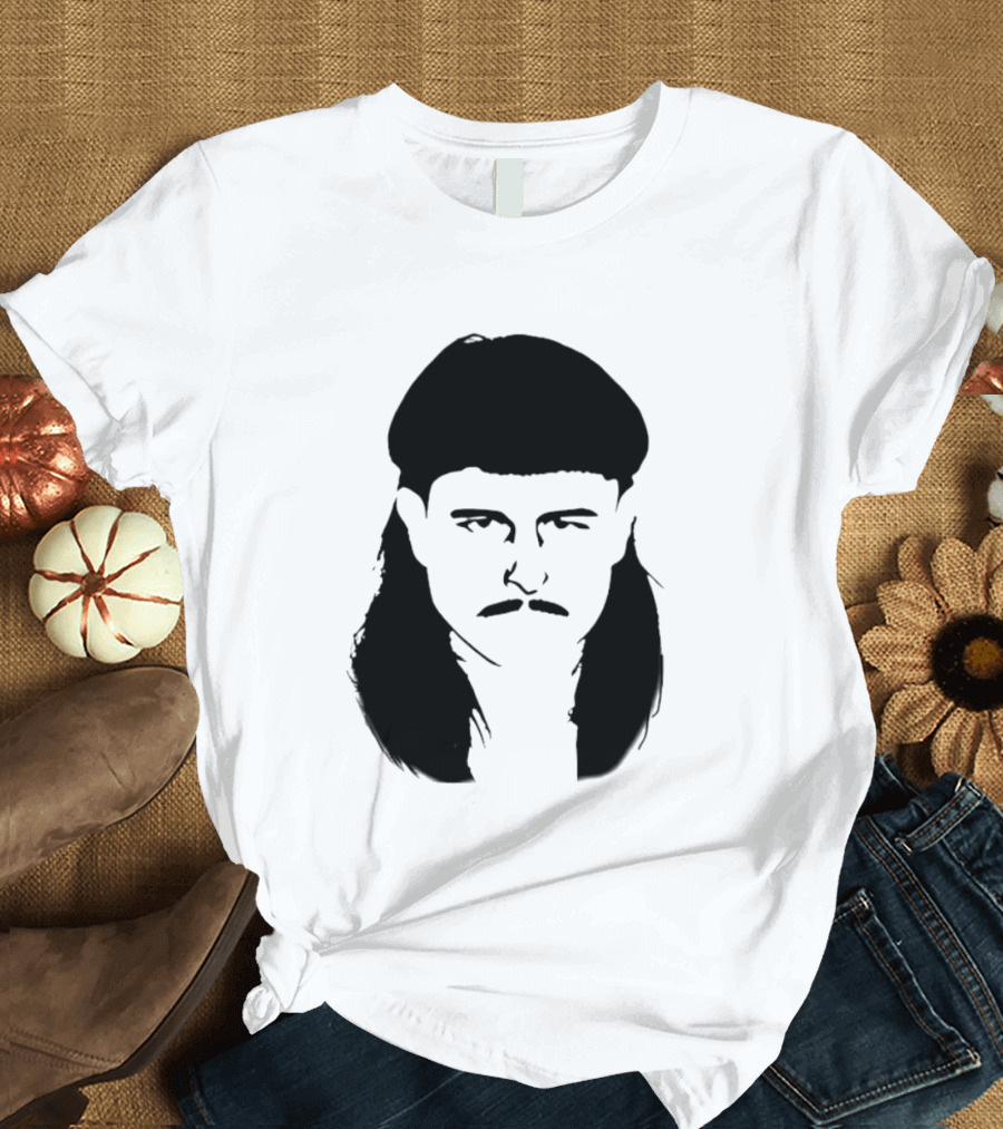 Oliver Tree Black And White Mullet And Mustache T-Shirt