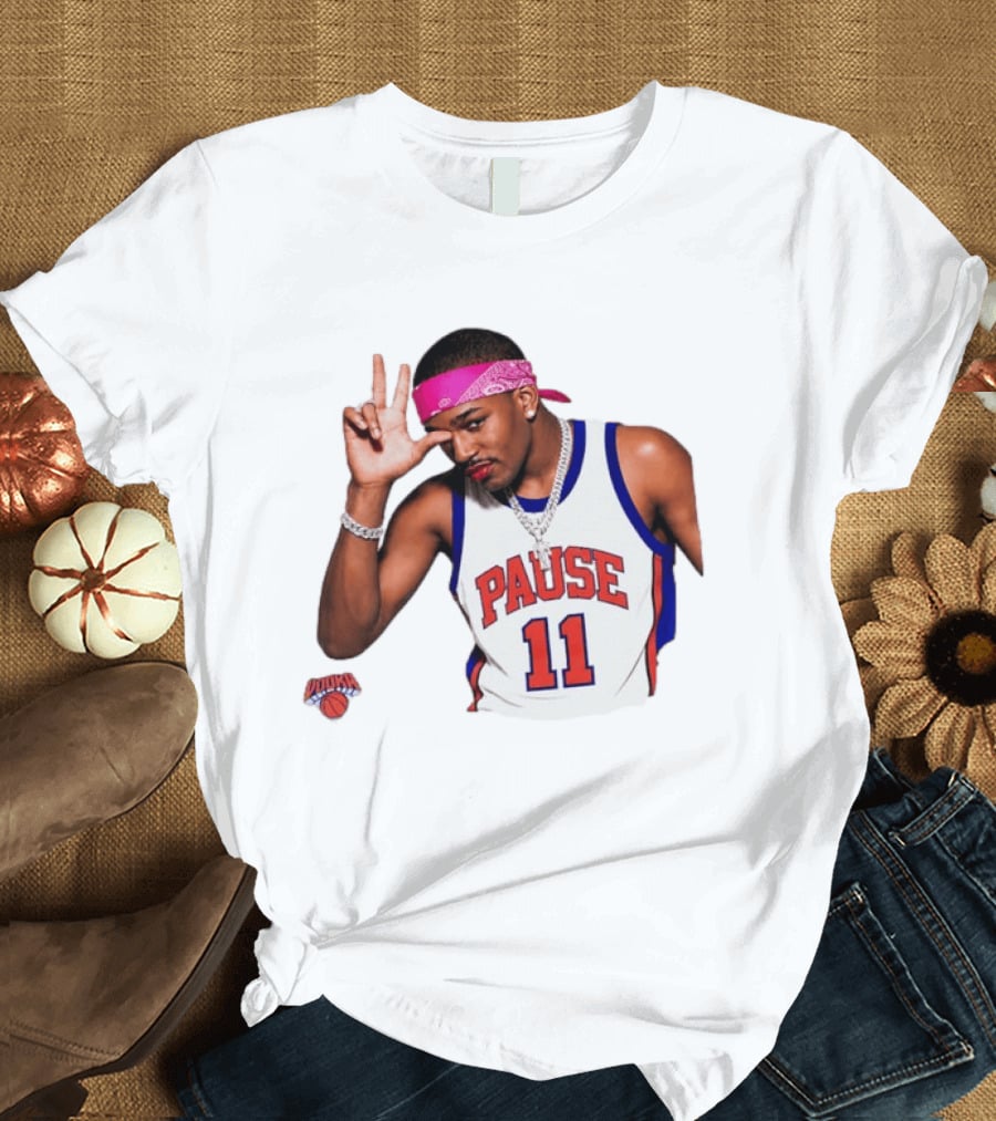 Pause Brunson 11 New York Knicks Basketball Icon Nodoka T-Shirt