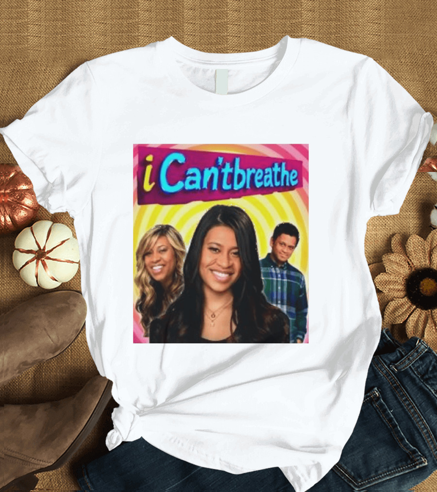 I Cantbreathe Meme Parody With Colorful Background And Smiling Characters T-Shirt