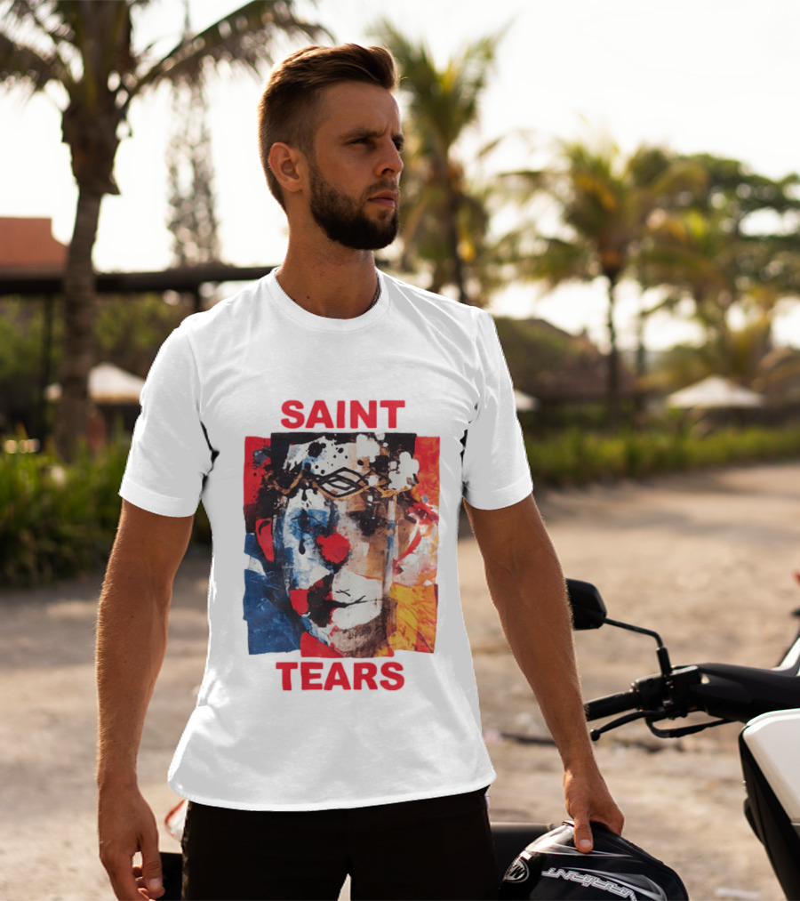 Miles McBride Saint Tears Colorful Artistic Face T-Shirt