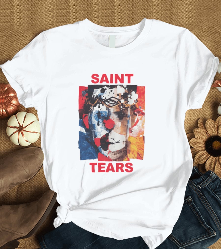 Miles McBride Saint Tears Colorful Artistic Face T-Shirt