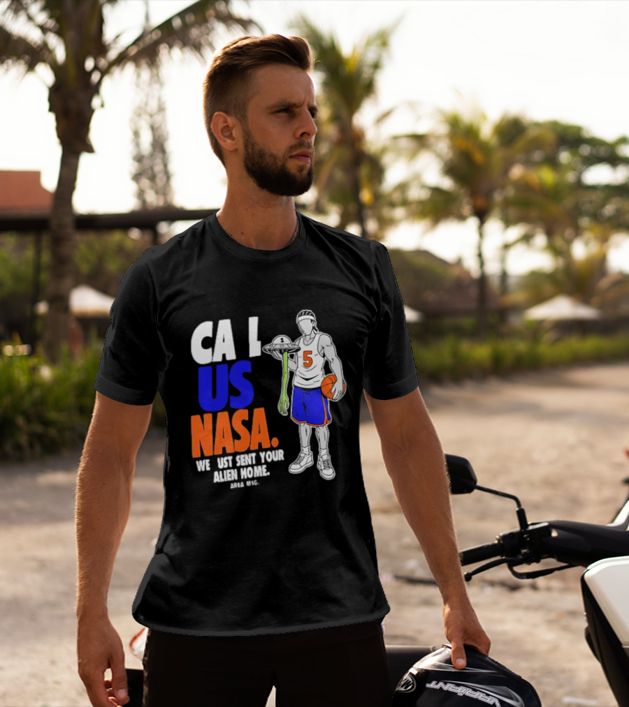CA I US NASA We Just Sent Your Alien Home Basketball Player T-Shirt