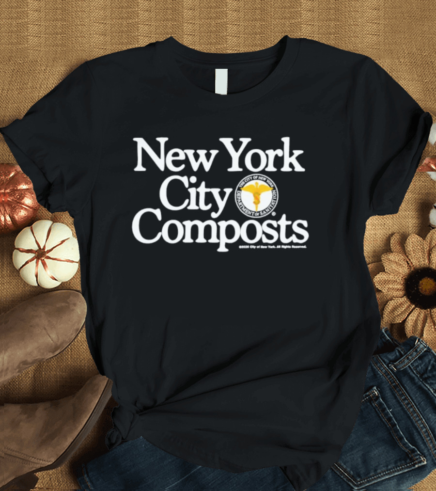 New York City Composts Department Of Sanitation Seal Gardening Waste Management T-Shirt